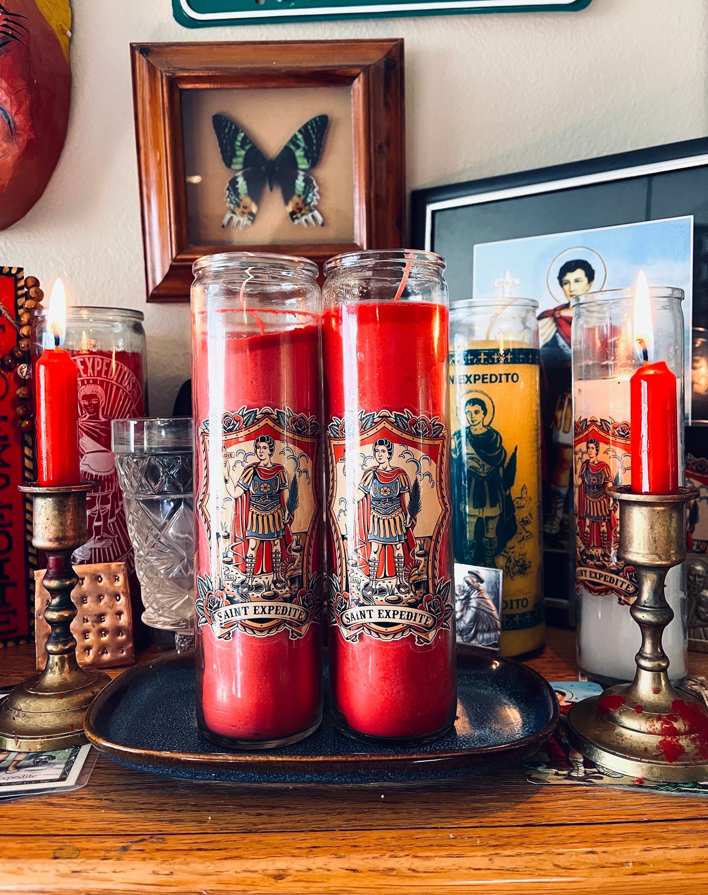 Saint Expedite Fixed 8" Ritual Novena Candle (Red)