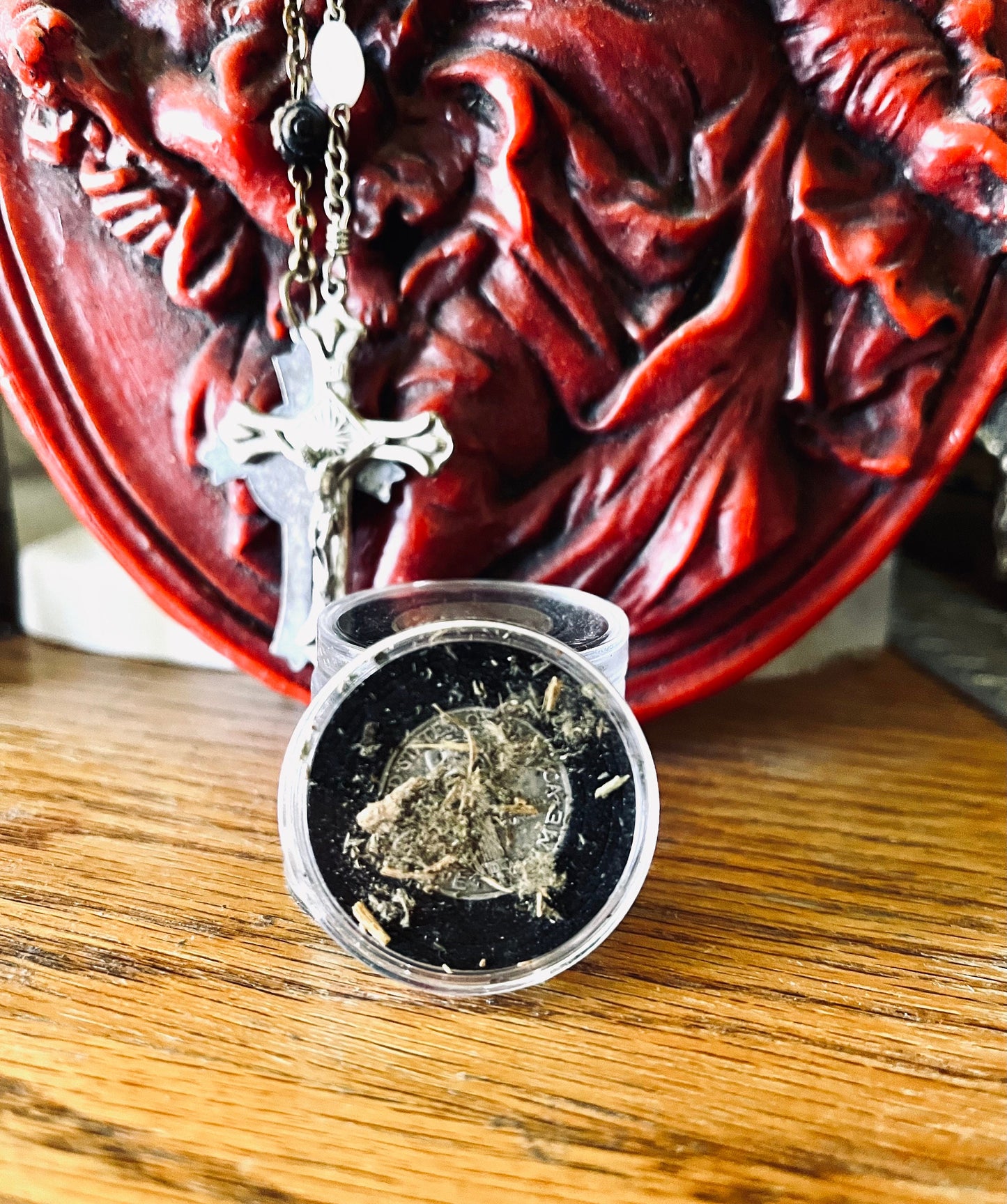 Mercury Fixed Leap Year Mercury Dime in Sealed in Capsule with Herbs and Mercury Dirt
