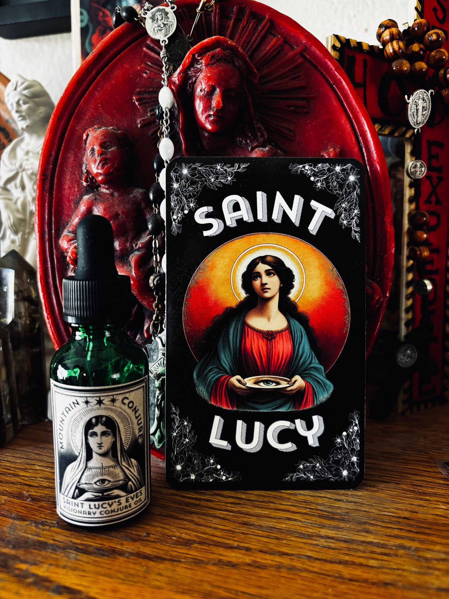 Saint Lucy’s Eyes A Visionary Conjure Oil with Laminated Prayer Card
